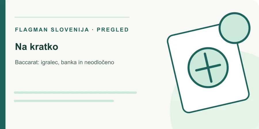 Ilustracija: na kratko za Baccarat: igralec, banka in neodločeno