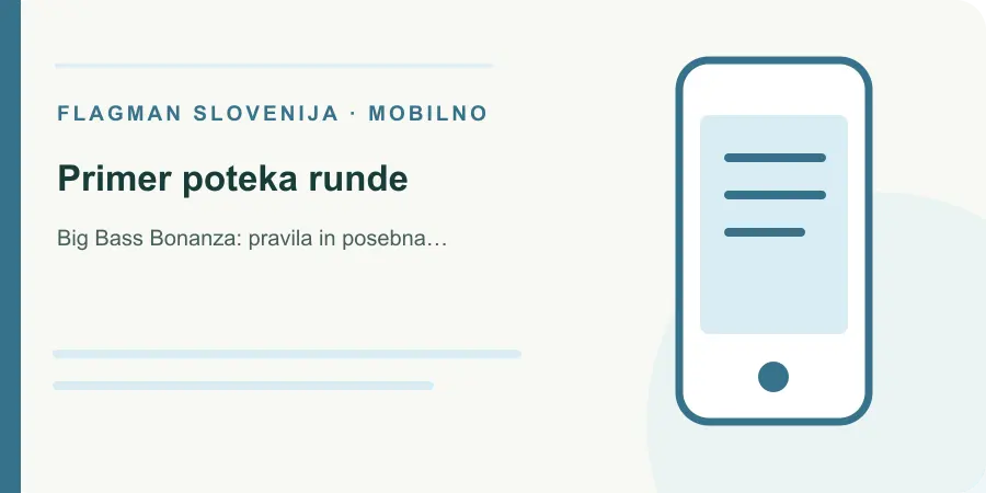 Ilustracija: primer poteka runde za Big Bass Bonanza: pravila in posebna funkcija