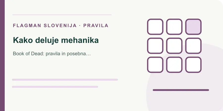 Ilustracija: kako deluje mehanika za Book of Dead: pravila in posebna funkcija