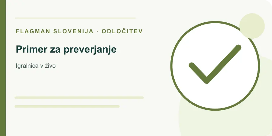 Ilustracija: primer za preverjanje za Igralnica v živo