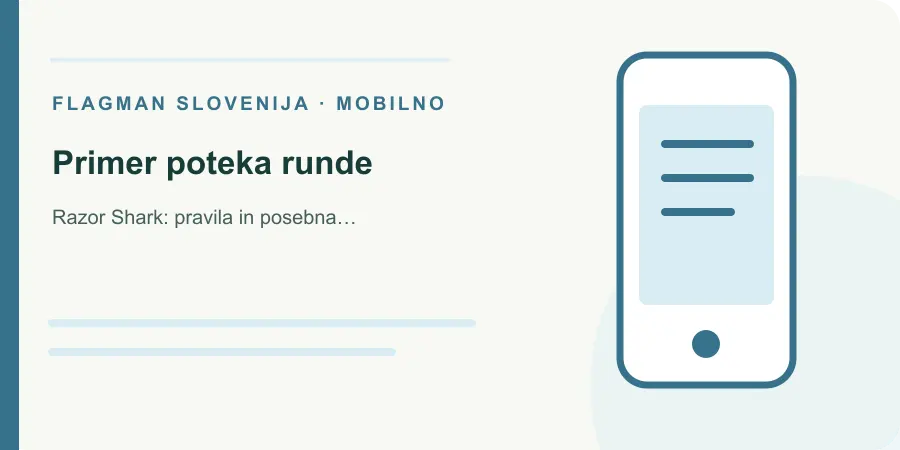 Ilustracija: primer poteka runde za Razor Shark: pravila in posebna funkcija