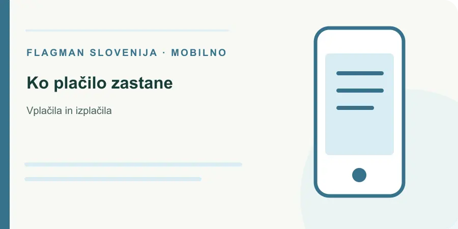 Ilustracija: ko plačilo zastane za Vplačila in izplačila