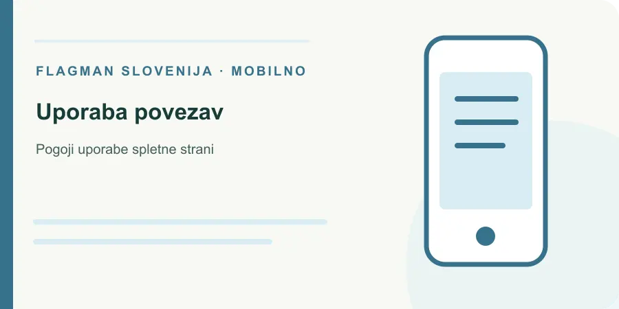 Ilustracija: uporaba povezav za Pogoji uporabe spletne strani